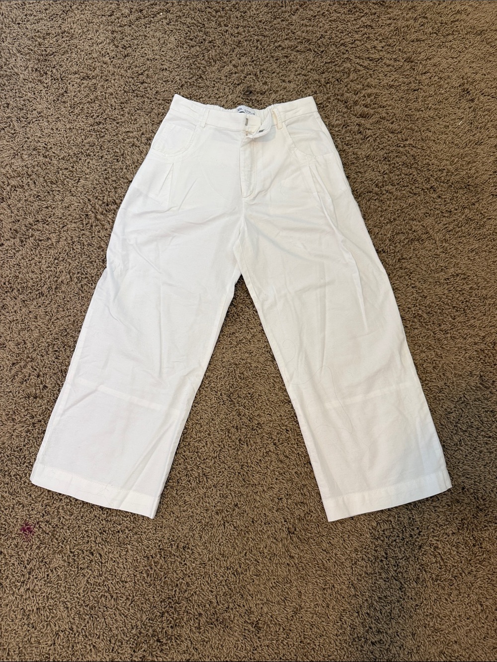 Zara White Wide-Leg Kids Casual Pants